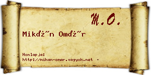 Mikán Omár névjegykártya
